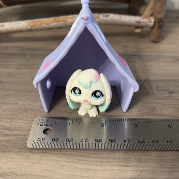 PRE OWNED HASBRO Littlest Pet Shop - Purple Camping Tent & Snow Bunny Rabbit - Picture 14 of 15